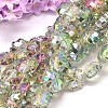 Half Plated Faceted Clover Glass Bead Strands EGLA-J094-HP03-1