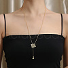 304 Stainless Steel Chess Pendant Lariat Long Necklaces for Women FS-WG3DA04-02-1