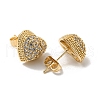 Brass with Clear Cubic Zirconia Stud Earrings EJEW-B035-06KCG-2