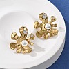 304 Stainless Steel Clear Cubic Zirconia Stud Earrings EJEW-R020-05G-01-2