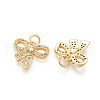 Brass Micro Pave Cubic Zirconia Charms KK-N257-42G-2