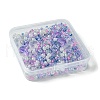 12Pcs 4 Style Moon & Star Transparent Spray Painted Glass Beads GLAA-FS0001-67-6