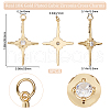 Beebeecraft 5Pcs Brass Micro Pave Clear Cubic Zirconia Pendants ZIRC-BBC0002-12-2