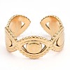 Ion Plating(IP) 304 Stainless Steel Evil Eye Wrap Open Cuff Ring for Women RJEW-S405-183G-1