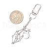 Brass Macrame Pouch Empty Stone Holder Pendant Decoration HJEW-JM03303-02-3