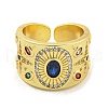Fashion Brass Micro Pave Colorful Cubic Zirconia Cuff Rings RJEW-L113-010G-2