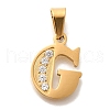 Ion Plating(IP) 304 Stainless Steel Rhinestone Pendants STAS-U035-01G-G-1