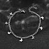 304 Stainless Steel Butterfly Bracelets BJEW-R021-06P-2