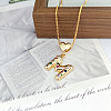 Brass Pave Colorful Cubic Zirconia Heart Initial Pendant Necklaces for Women WGF6021-16-1