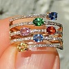 Oval Alloy Micro Pave Colorful Cubic Zirconia Finger Rings FS-WG843A4-03-1