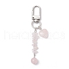 Heart Round Natural Rose Quartz Pendant Decorations HJEW-JM03194-02-2