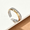 304 Stainless Steel Double Color Cuff Rings RJEW-S635-01GP-D-3