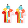 Opaque Resin Pendants RESI-CJC0011-32B-02-1