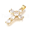 Brass Cubic Zirconia Pendant ZIRC-C021-33G-2