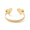 Brass Double Heart Open Cuff Bangle for Women BJEW-P280-01G-3