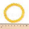 Natural Yellow Jade Bead Stretch Bracelets BJEW-K212-B-038-5