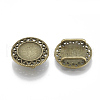 Tibetan Style Alloy Slide Charms Cabochon Settings X-TIBE-Q086-038AB-FF-2