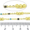 Brass Enamel Round Beaded Link Chain CHC-G022-07G-09-2