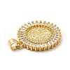 Rack Plating Brass Micro Pave Cubic Zirconia Pendants KK-E072-22G-3