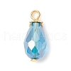 12Pcs 6 Colors Electroplate Glass Pendants PALLOY-JF03956-4