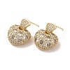 Brass Micro Pave Cubic Zirconia Earrings for Women EJEW-E301-08G-1