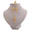 Number 8 Brass Necklaces & Earring & Finger Rings Sets FS-WG0D364-01-5