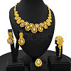 Flower Alloy Rhinestone Jewelry Sets FS-WG14E9A-02-1