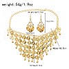 Coin Tassel Alloy Pendant Necklaces & Dangle Earrings Sets FS-WG02570-01-6