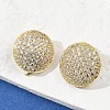 Half Round Brass Micro Pave Clear Cubic Zirconia Clip-on Earrings EJEW-M082-14G-4
