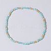 Bohemian Style Natural Amazonite Faceted Round Beaded Stretch Bracelets for Women's Fashion Luxury Versatile BW4401-3-1