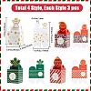 SOFPLATE 12Pcs 4 Styles Christmas Theme Paper Fold Gift Boxes CON-SP0001-02-2