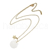 Summer Beach Brass Cubic Zirconia Sea Animal Pendant Necklaces for Women NJEW-B118-03G-01-2