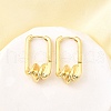 Rectangle Brass Hoop Earrings EJEW-Z121-08G-1