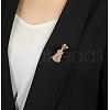 Musical Instrument Alloy Rhinestone Brooch JEWB-PW0003-07-2