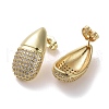 Brass Micro Pave Cubic Zirconia Stud Earrings EJEW-H308-08G-03-2