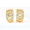 Brass Micro Pave Clear Cubic Zirconia Cuff Earrings EJEW-F370-17G-4