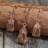 Teardrop Alloy Glass Pendant Necklaces & Dangle Earrings Sets FS-WGA3296-01-2