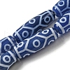 Blue Tibetan Style dZi Beads Strands TDZI-NH0001-B09-01-1