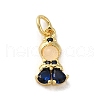 Brass Micro Pave Colorful Cubic Zirconia Glass Pendants X-KK-R162-026J-G-1