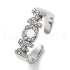 Mother's Day Theme 304 Stainless Steel Rhineatone Rings for Women RJEW-D023-02P-1