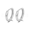 Rhodium Plated 925 Sterling Silver Huggie Hoop Earrings PN7654-4-1