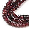 Faceted Rondelle Natural Garnet Bead Strands X-G-I156-08B-4