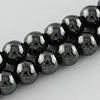 Magnetic Synthetic Hematite Beads Strands G-Q893-4mm-2