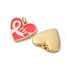 Brass Enamel Pendants KK-Q098-18G-B-2