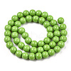 Opaque Solid Color Glass Beads Strands GLAA-T032-P8mm-06-3