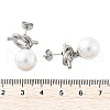 304 Stainless Steel Plastic Imitation Pearl Round Dangle Stud Earrings EJEW-V008-02P-5