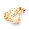 Christmas Theme Golden Zinc Alloy with Rhinestone Brooches JEWB-B018-01G-06-2