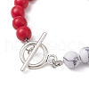 Alloy Enamel Heart Link Bracelet BJEW-JB09999-02-4