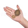 40x30mm Oval Clear Glass Cabochon Covers and Alloy Pendant Cabochon Settings DIY-X0151-AB-FF-5