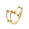 Ion Plating(IP) 304 Stainless Steel Cuff Rings RJEW-P131-01G-4